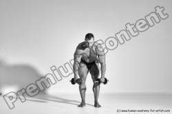 Underwear Man White Moving poses Muscular Short Brown Dynamic poses Academic